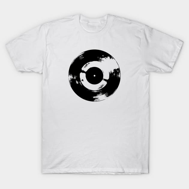 Retro Vinyl LP Record Graphic T-Shirt by Spindriftdesigns